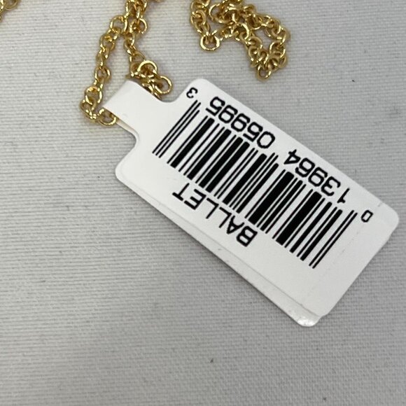 Ballet Gold tone chain with neutral beads and large gold tear drop pendant - Picture 5 of 7